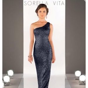 One shoulder sequins dress. Style No. 8726.